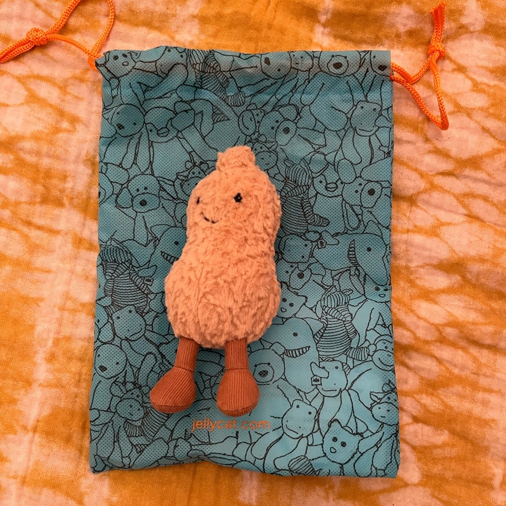 Jellycat Peanut Plush with Blue Drawstring Bag
